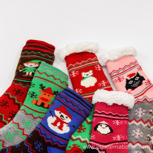 fleece thick lamb fleece christmas socks